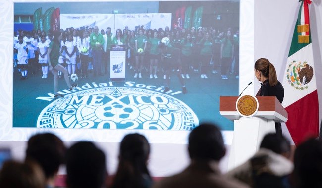 Presidenta Claudia Sheinbaum inaugura Mundialito de Futsal Femenil del IMSS como parte del Mundial Social 2026