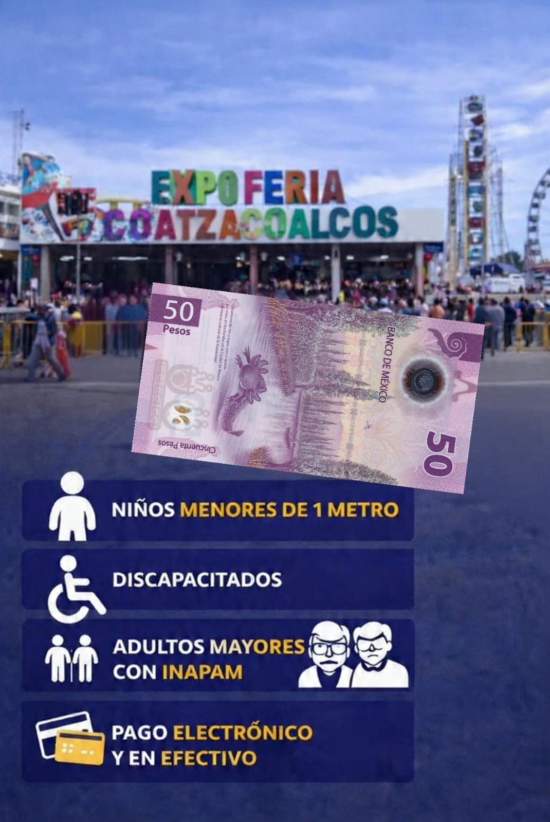 Mantienen en 50 pesos entrada a la Expo Feria Coatzacoalcos 2026