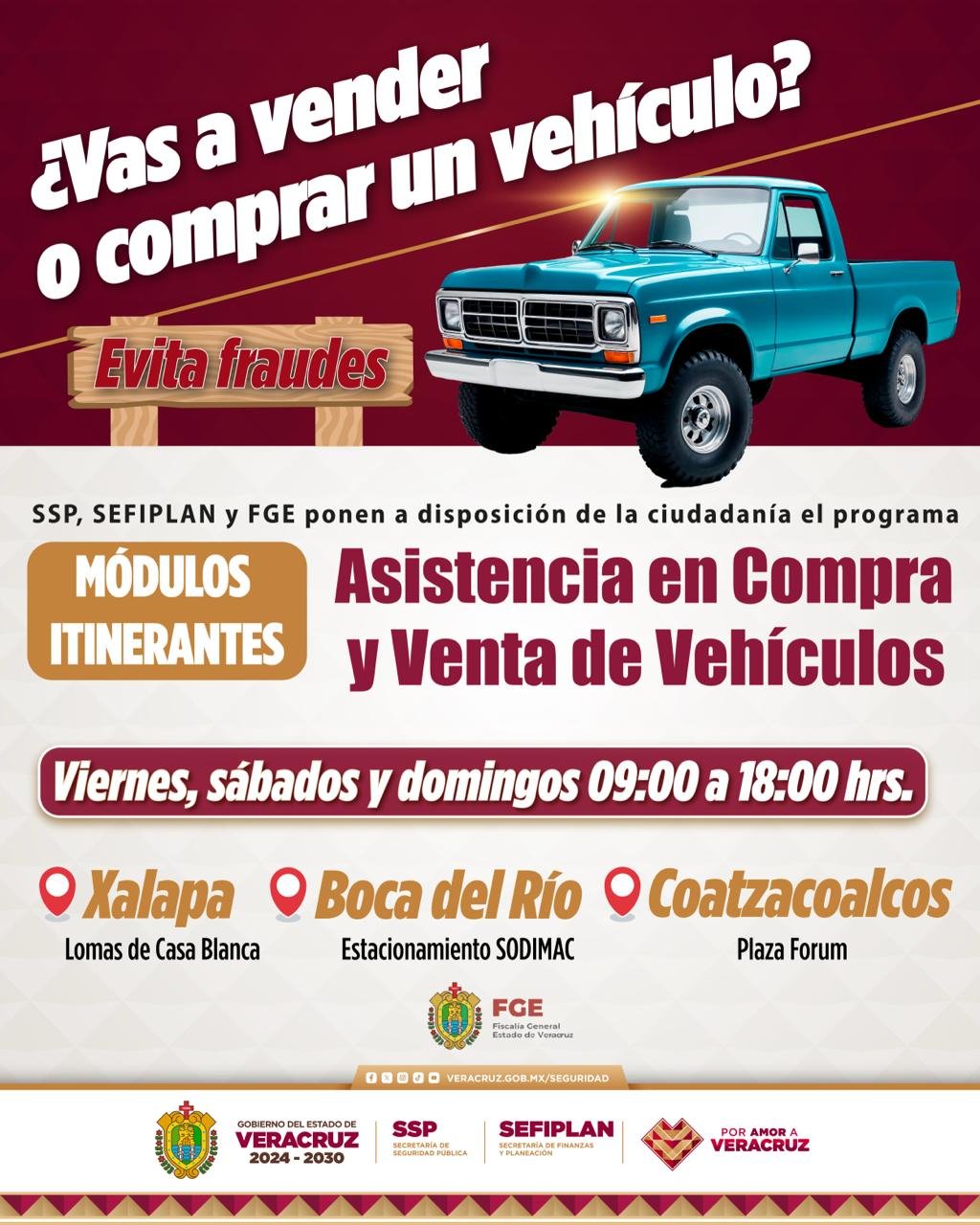 Integran SSP, SEFIPLAN y FGE programa para evitar el robo y fraude en compra-venta de vehículos Integran SSP, SEFIPLAN y FGE programa para evitar el robo y fraude en compra-venta de vehículos