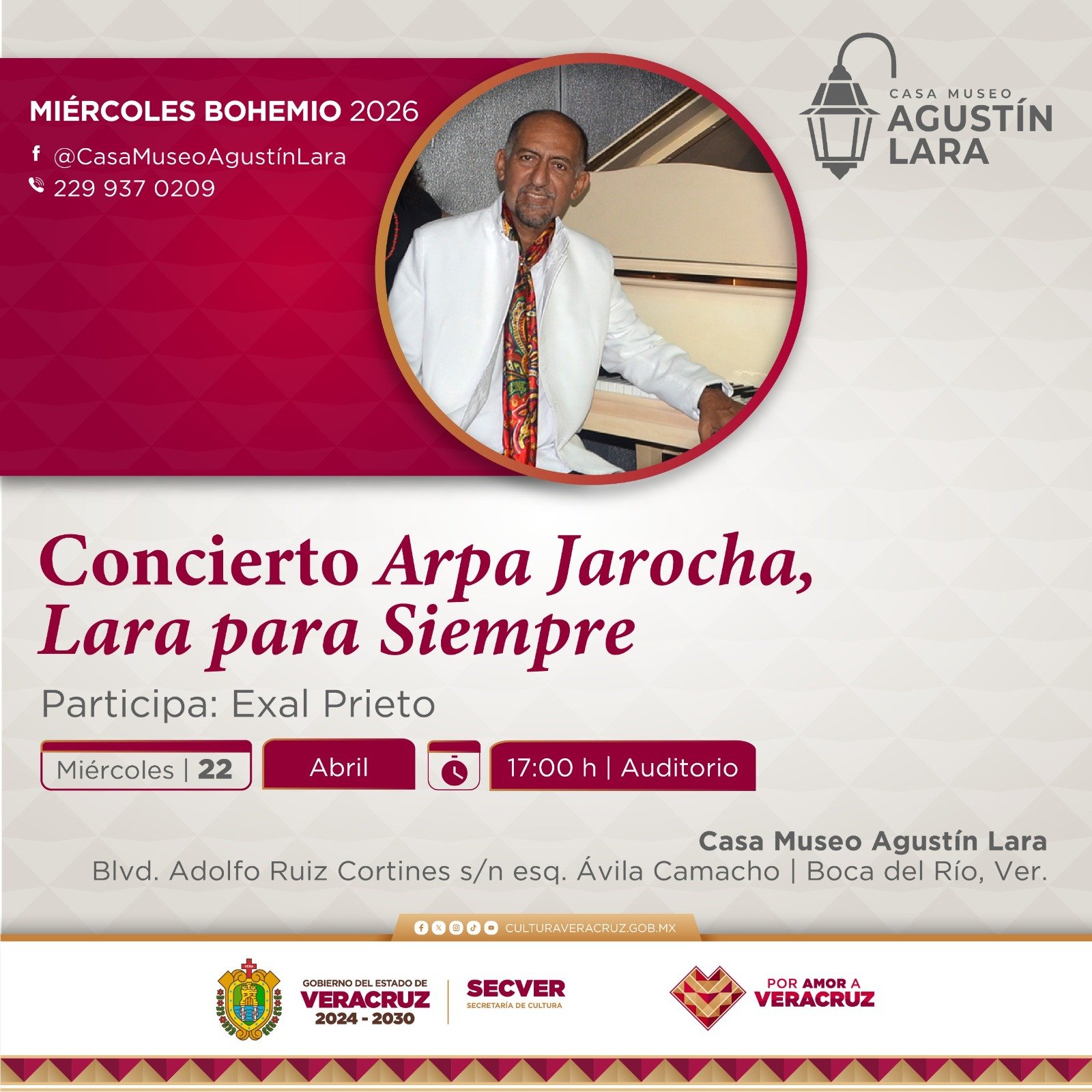 Casa Museo Agustín Lara, sede del recital Arpa Jarocha