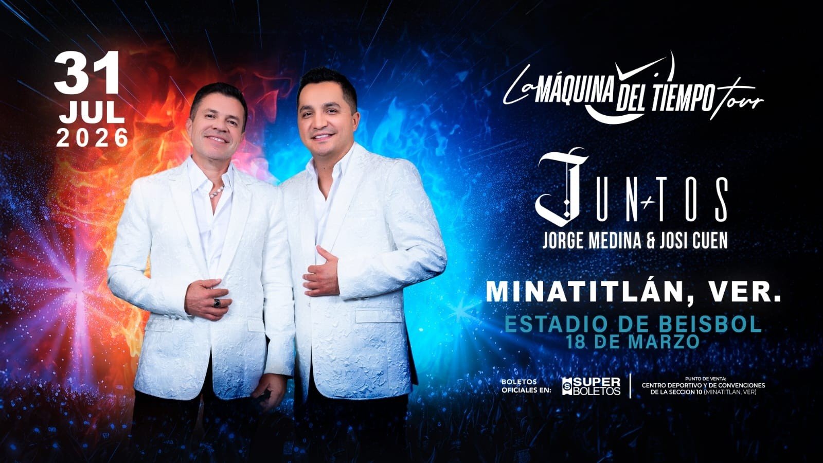 Jorge Medina y Josi Cuen llegarán a Minatitlán con la gira “JUNTOS” Jorge Medina y Josi Cuen llegarán a Minatitlán con la gira “JUNTOS”