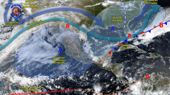 Este jueves llega un nuevo Frente Frío al Golfo deMéxico: Conagua Este jueves llega un nuevo Frente Frío al Golfo deMéxico: Conagua