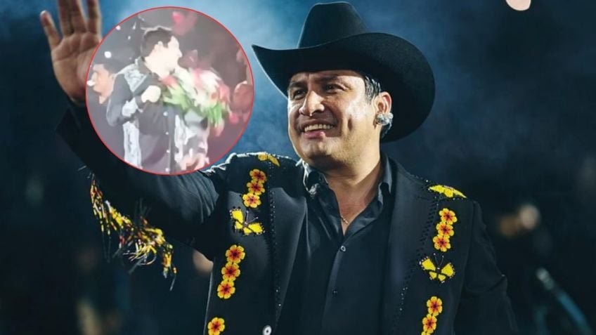 Julión Álvarez es golpeado en pleno show con un ramo de flores; VIDEO desata burlas en redes: “El amor duele”