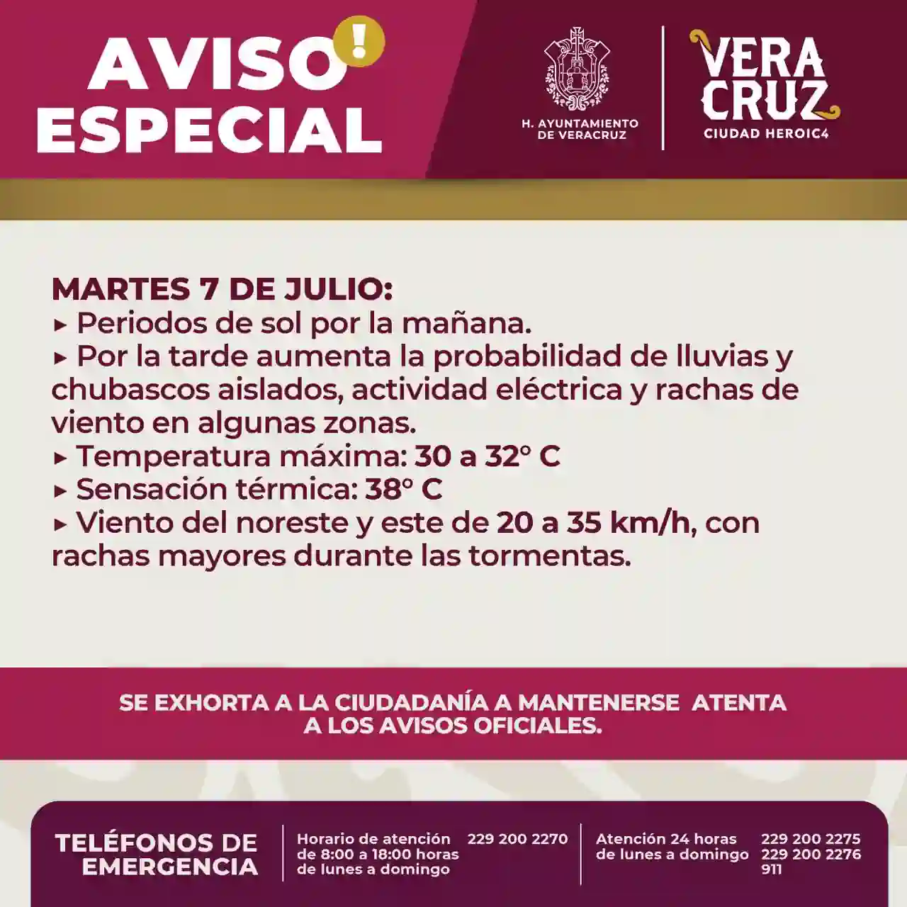 Fortalece Ayuntamiento de Veracruz acciones preventivas por altas temperaturas y lluvias Fortalece Ayuntamiento de Veracruz acciones preventivas por altas temperaturas y lluvias