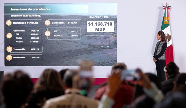 Presidenta Claudia Sheinbaum destaca inversión histórica de cerca de 1.2 billones de pesos en el sexenio para electricidad y Gasoductos Presidenta Claudia Sheinbaum destaca inversión histórica de cerca de 1.2 billones de pesos en el sexenio para electricidad y Gasoductos