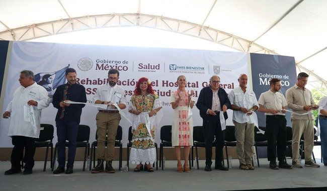 Vamos por el camino correcto: presidenta entrega rehabilitación del hospital general del IMSS Bienestar en Ciudad del Carmen, Campeche Vamos por el camino correcto: presidenta entrega rehabilitación del hospital general del IMSS Bienestar en Ciudad del Carmen, Campeche
